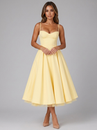 Corset Full Skirt Midi Dress Cocktail Women