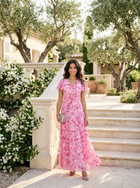 Floral Chiffon Feel Maxi Dress Summer Women