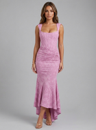 Floral Corset Asymmetric Maxi Dress Evening Women