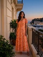 Floral Chiffon Feel Maxi Dress Summer Women