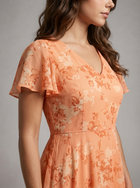 Floral Chiffon Feel Maxi Dress Summer Women