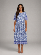 Floral V Neck Midi Dress Summer Women
