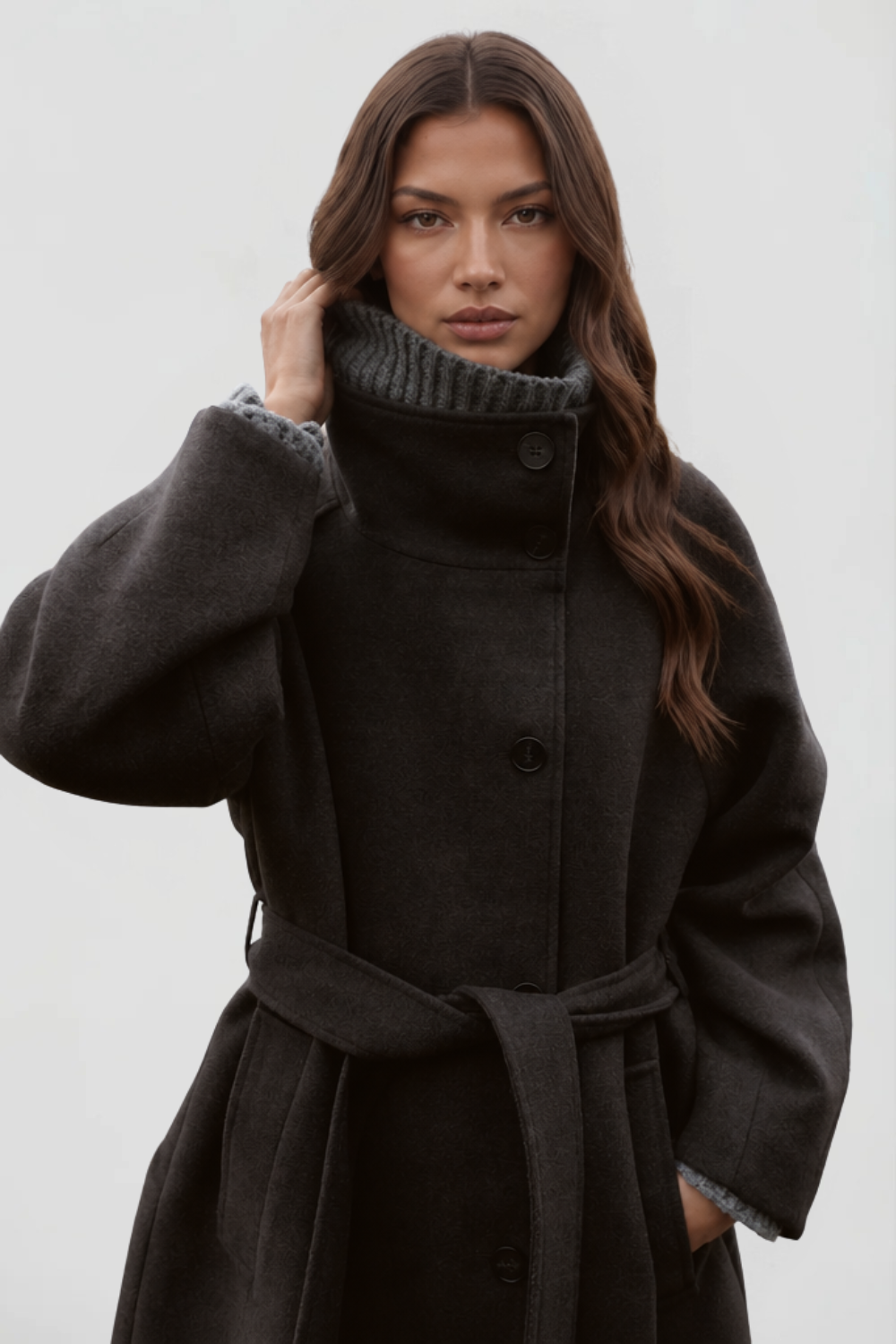 Cecily | Belted Longline Wool Coat