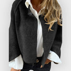 Women's Round-Neck Coat with Long Sleeves