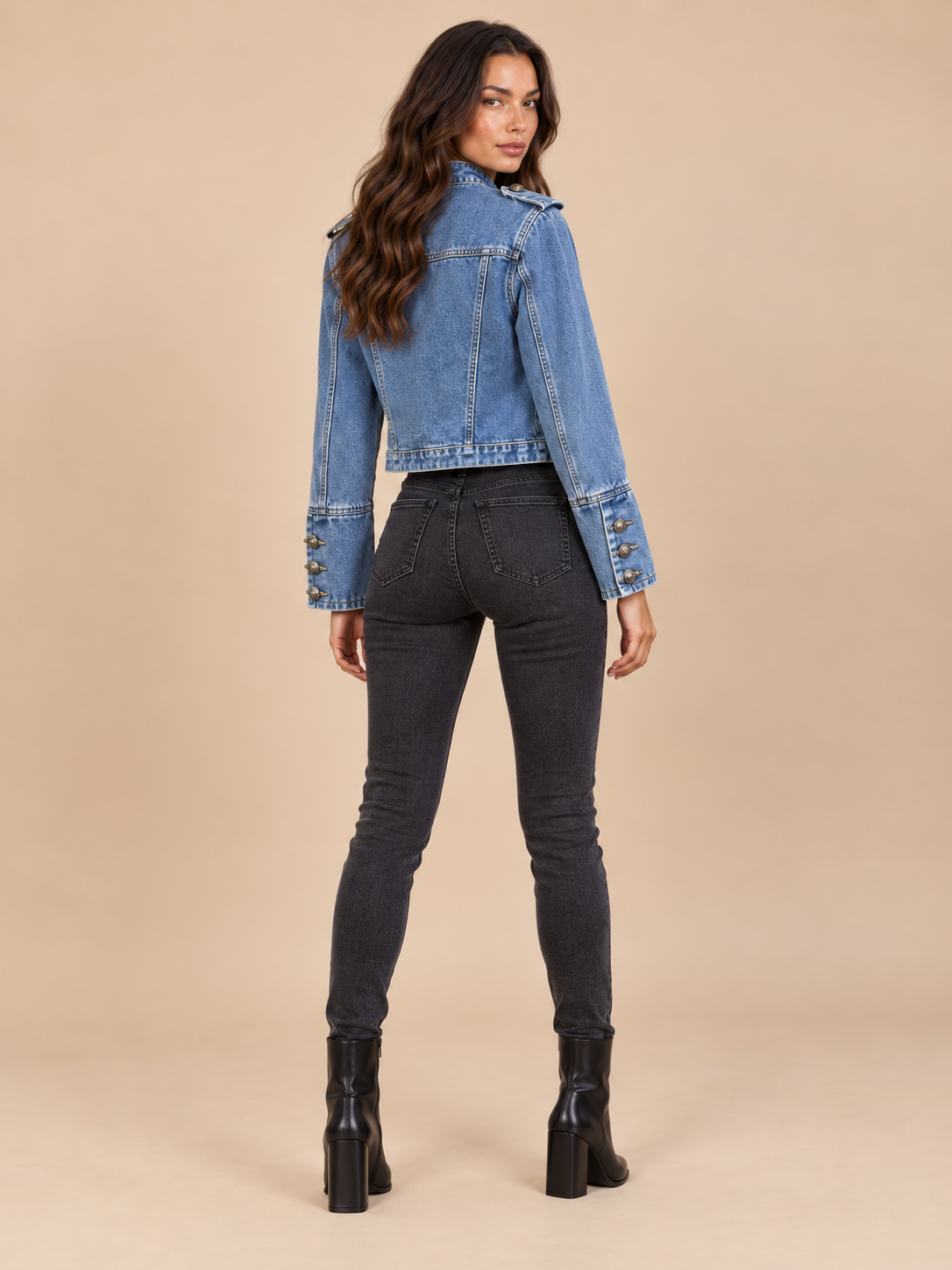 Vera | Embellished Cropped Denim Jacket