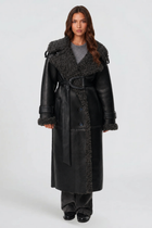 Odessa | Leather Shearling Trench Coat