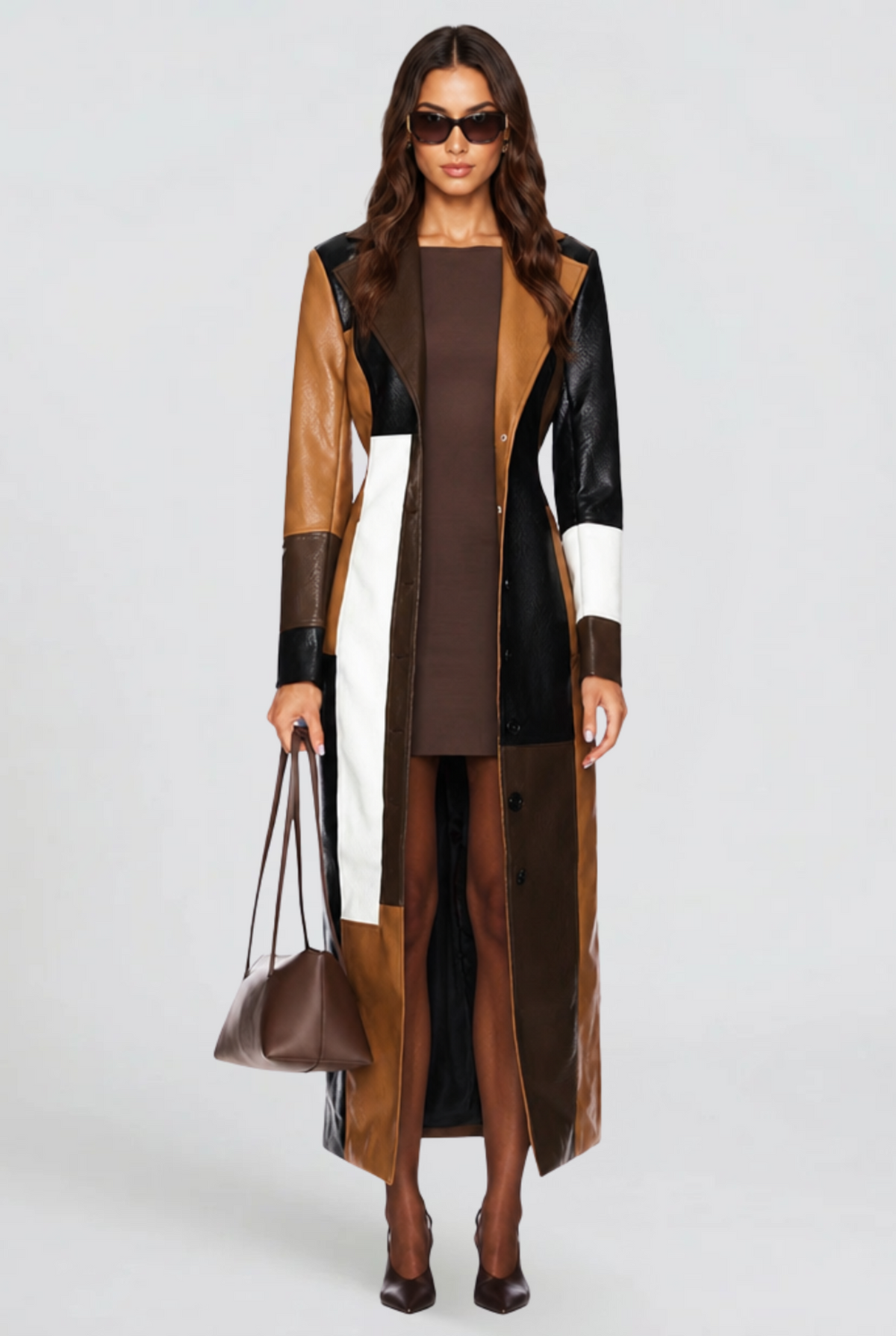Sienna | Longline Belted Leather Coat