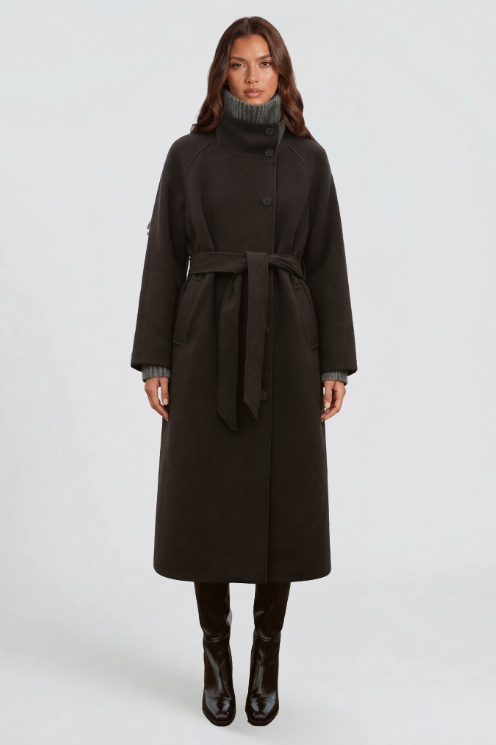 Cecily | Belted Longline Wool Coat