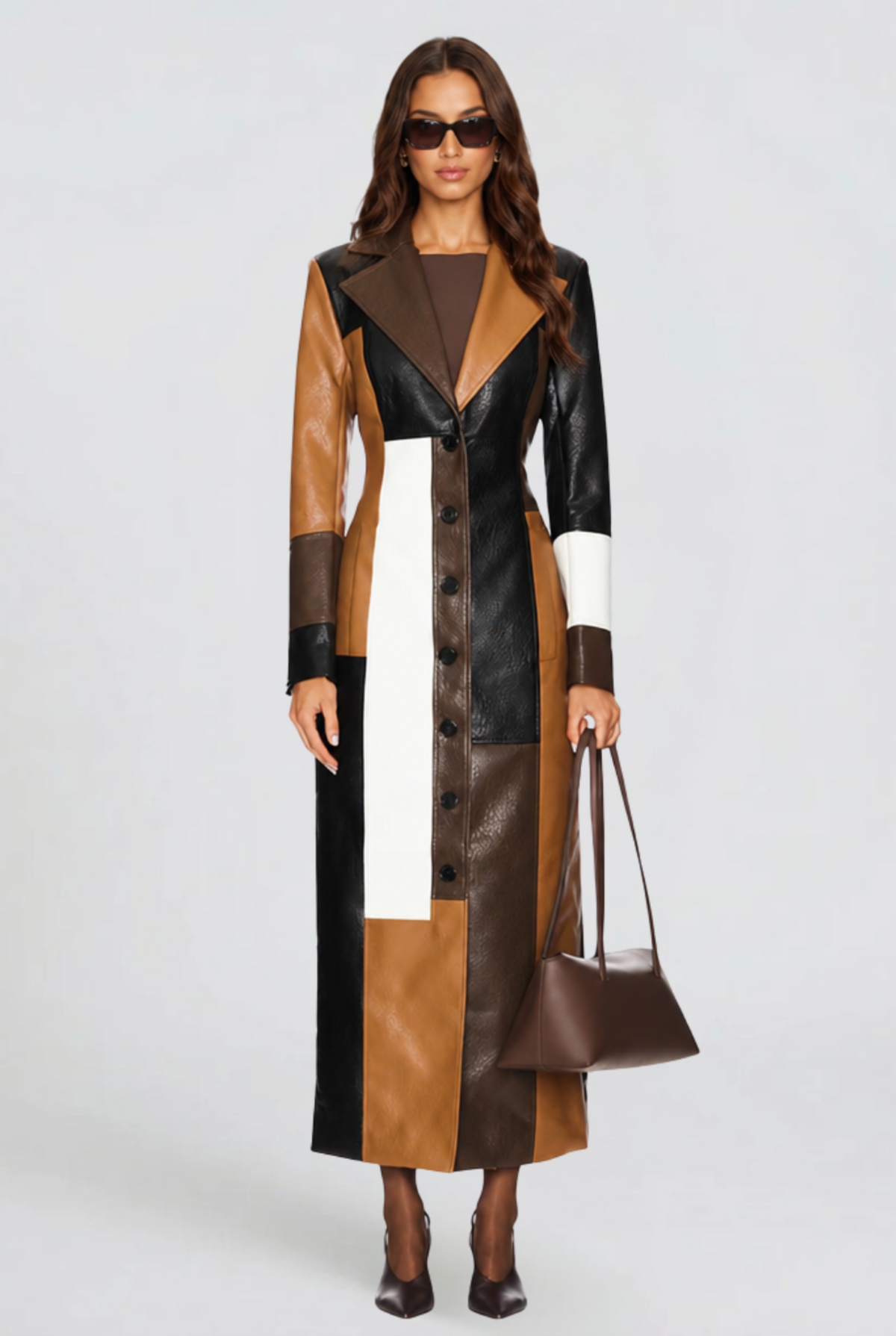 Sienna | Longline Belted Leather Coat