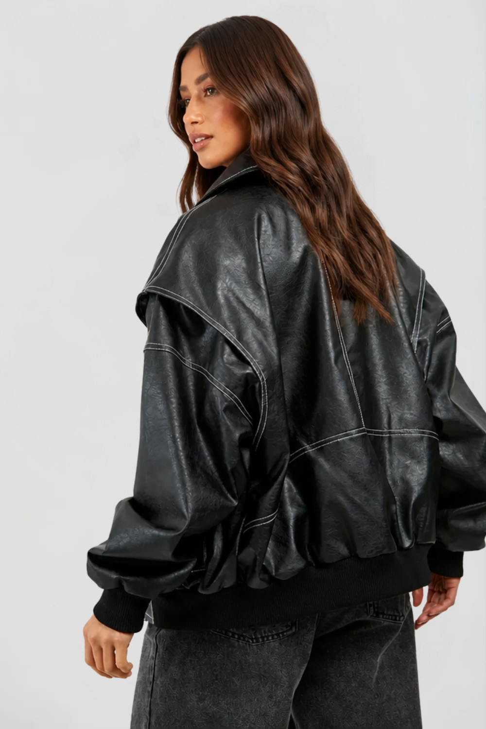 Marlowe | Oversized Leather Jacket