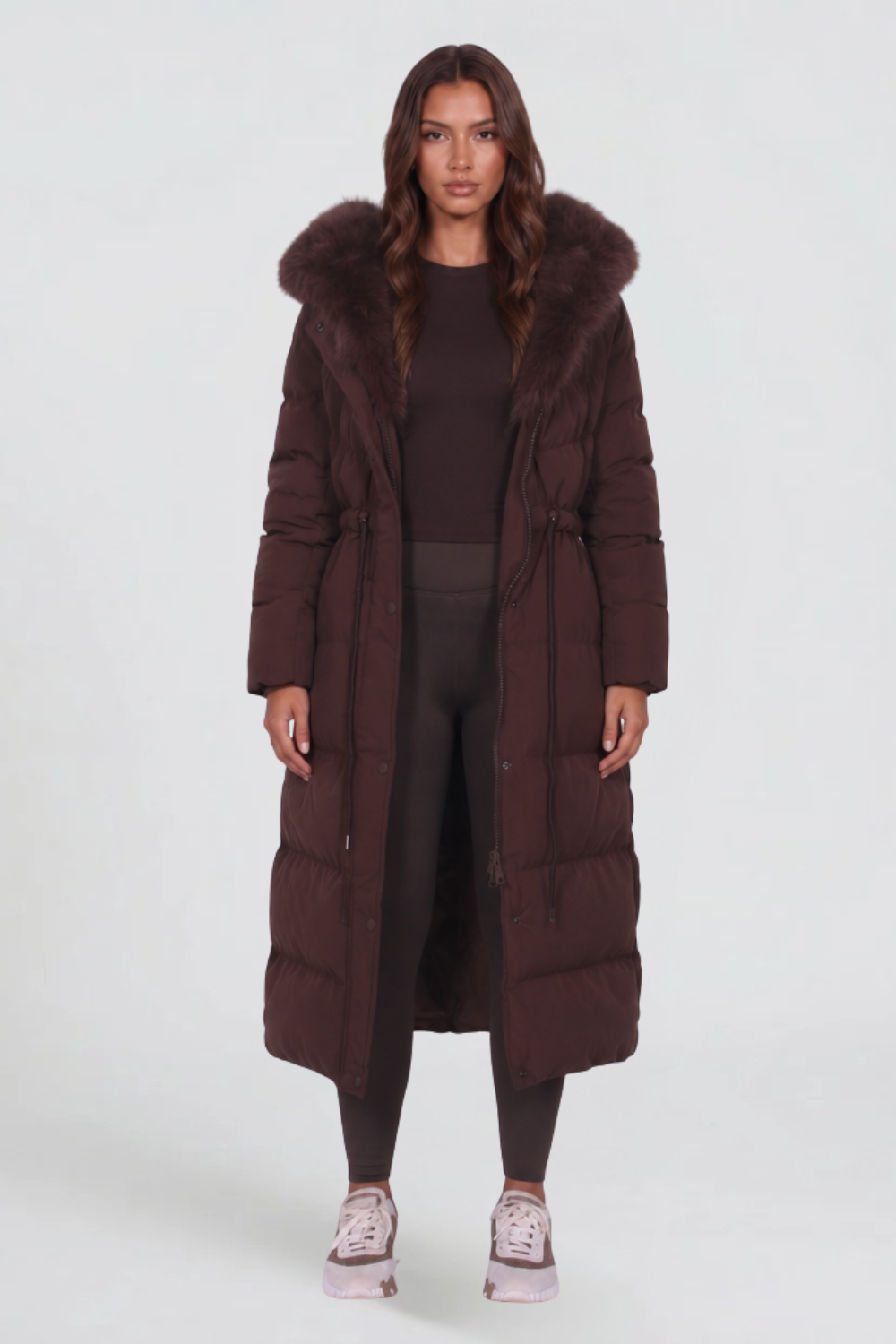 Liora | Longline Fur Hooded Coat