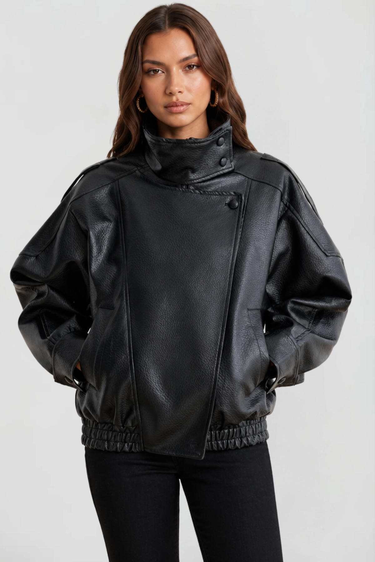 Simone | Oversized Leather Jacket