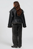 Sylvie | Cropped Leather Shearling Trench Coat