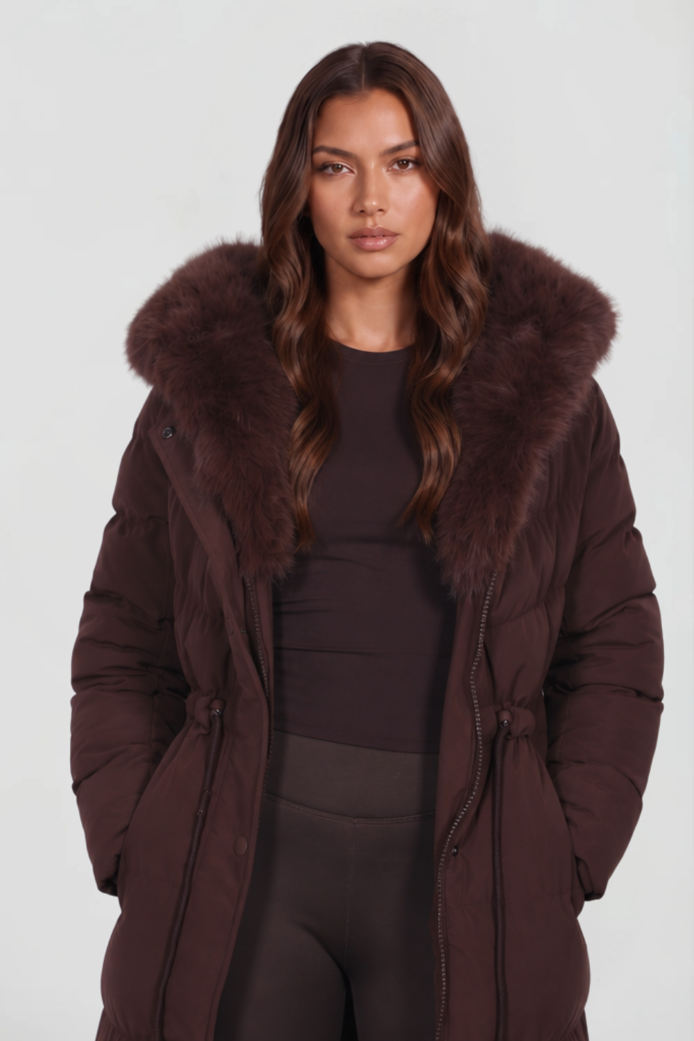 Liora | Longline Fur Hooded Coat