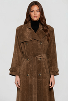 Margaux | Long Suede Trench Coat