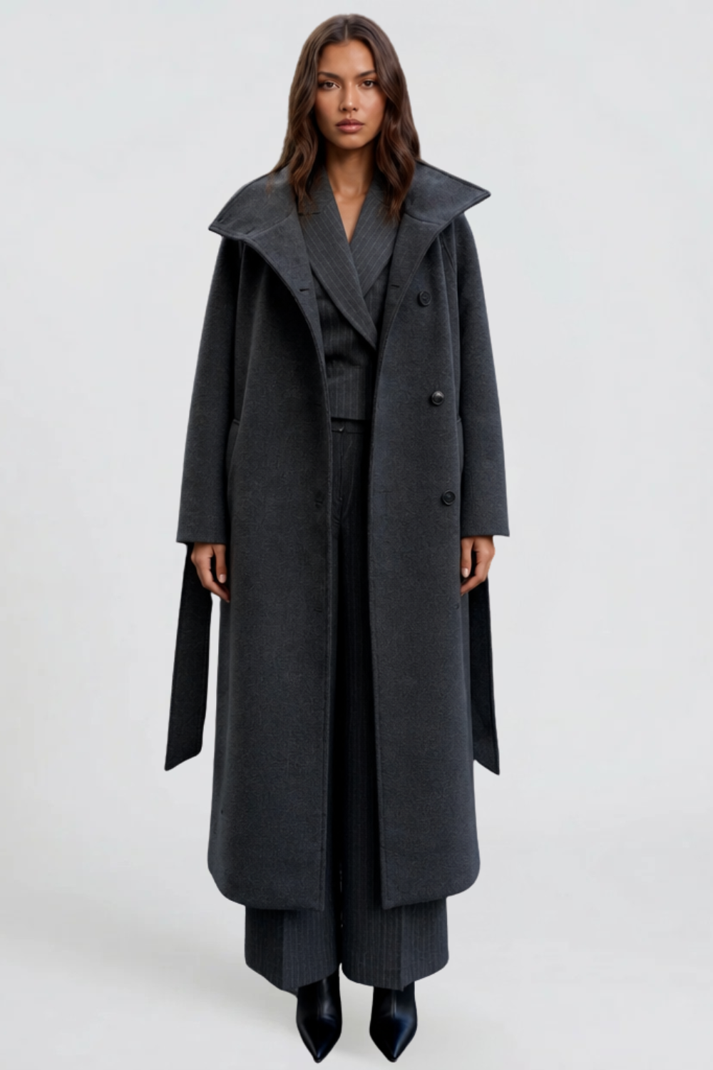 Cecily | Belted Longline Wool Coat