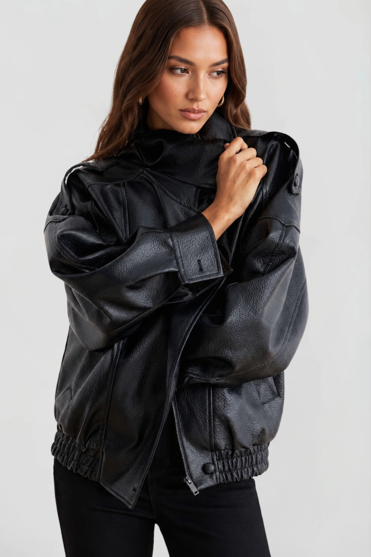 Simone | Oversized Leather Jacket