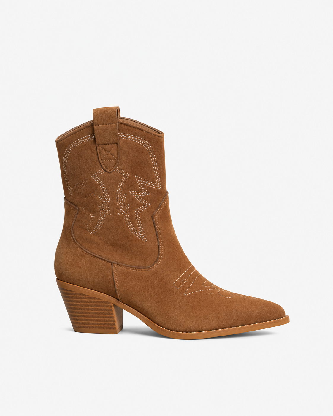 Ophelia | Pointed Toe Embroidered Mid Calf Boots