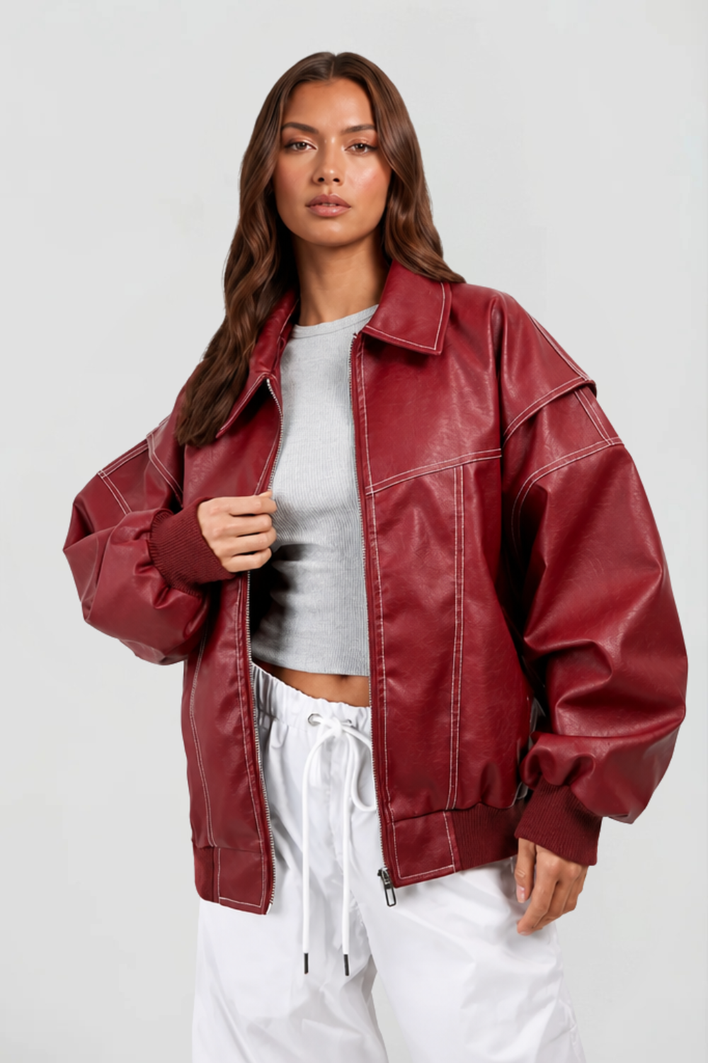 Marlowe | Oversized Leather Jacket