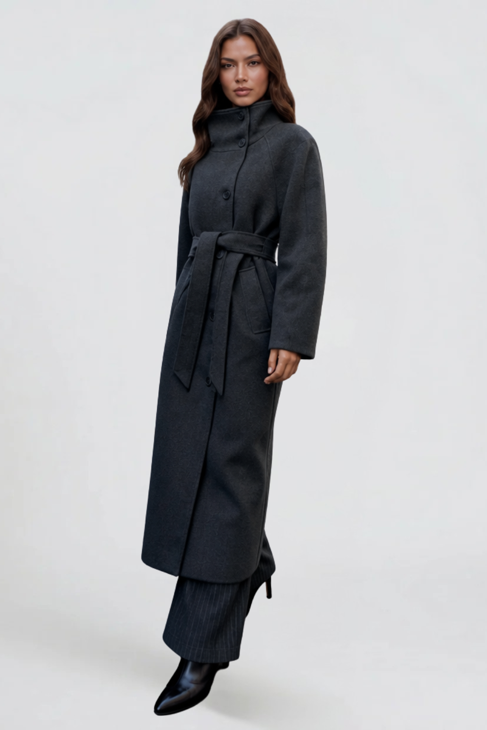 Cecily | Belted Longline Wool Coat