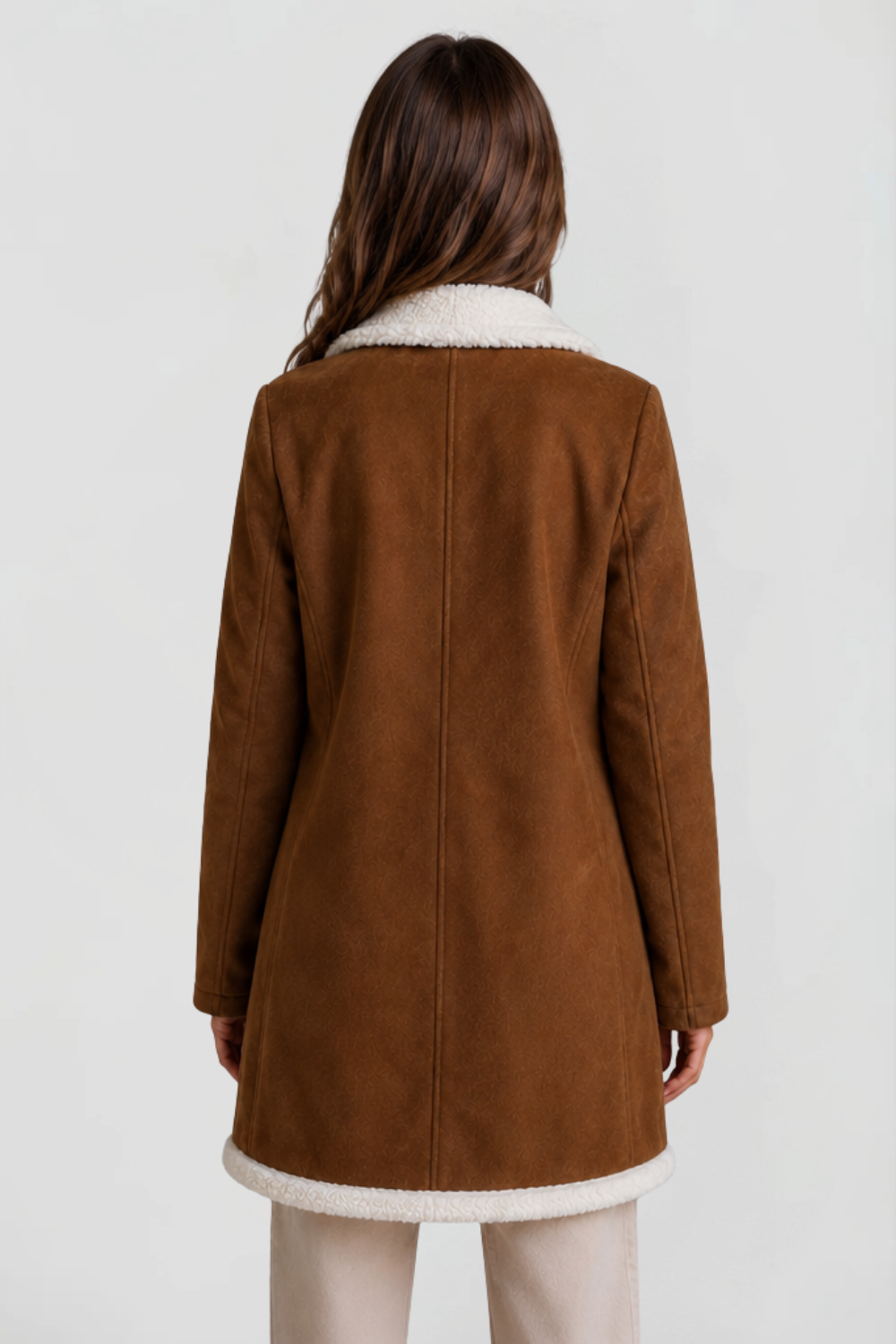Maribel | Suede Shearling Longline Coat