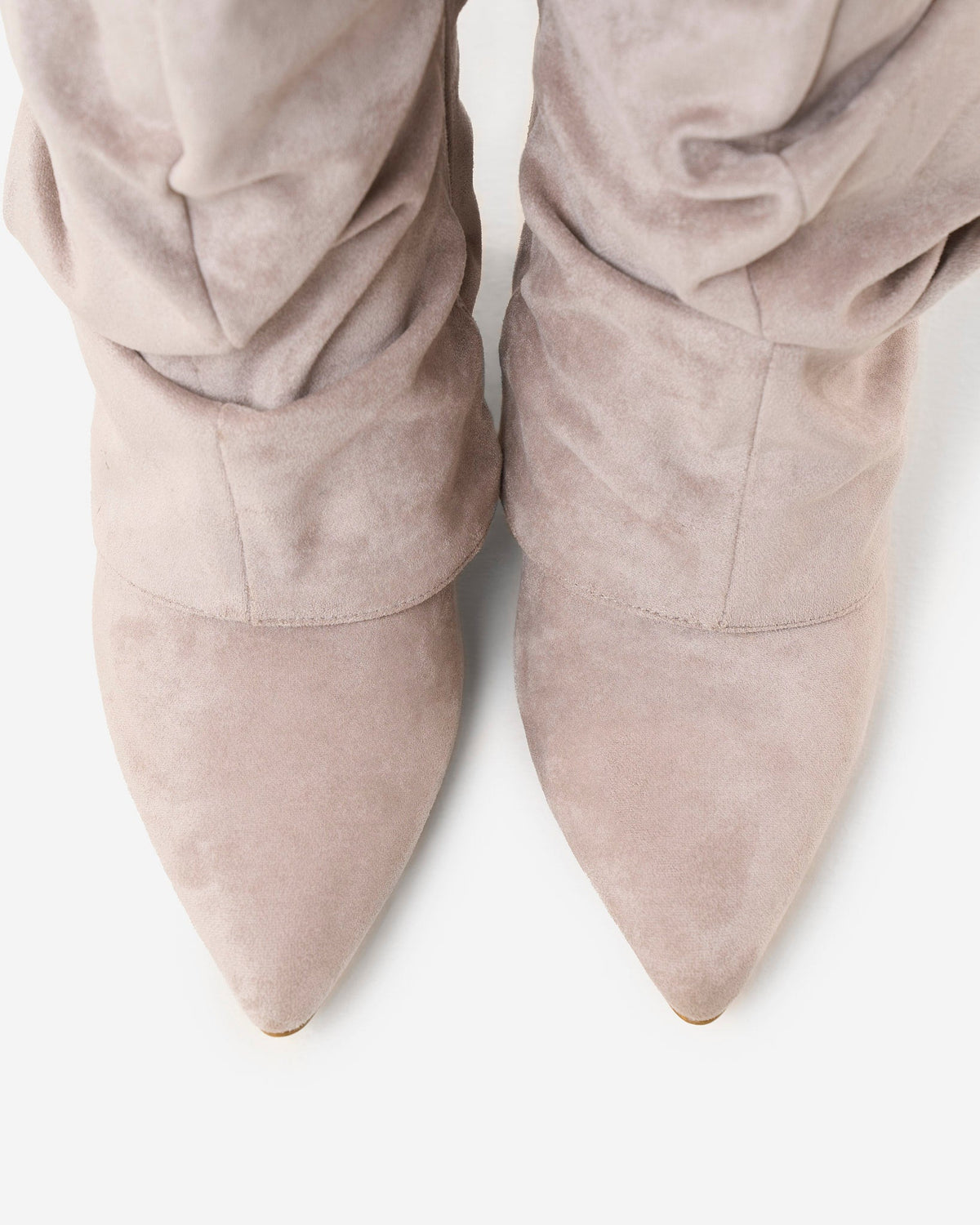 Cecilia | Taupe Slouchy Suede Knee High Boots