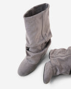 Camellia | Grey Slouchy Suede Boots