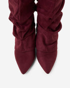 Rosalie | Burgundy Slouchy Suede Knee High Boots