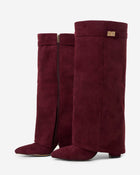 Florence | Burgundy Suede Knee High Boots