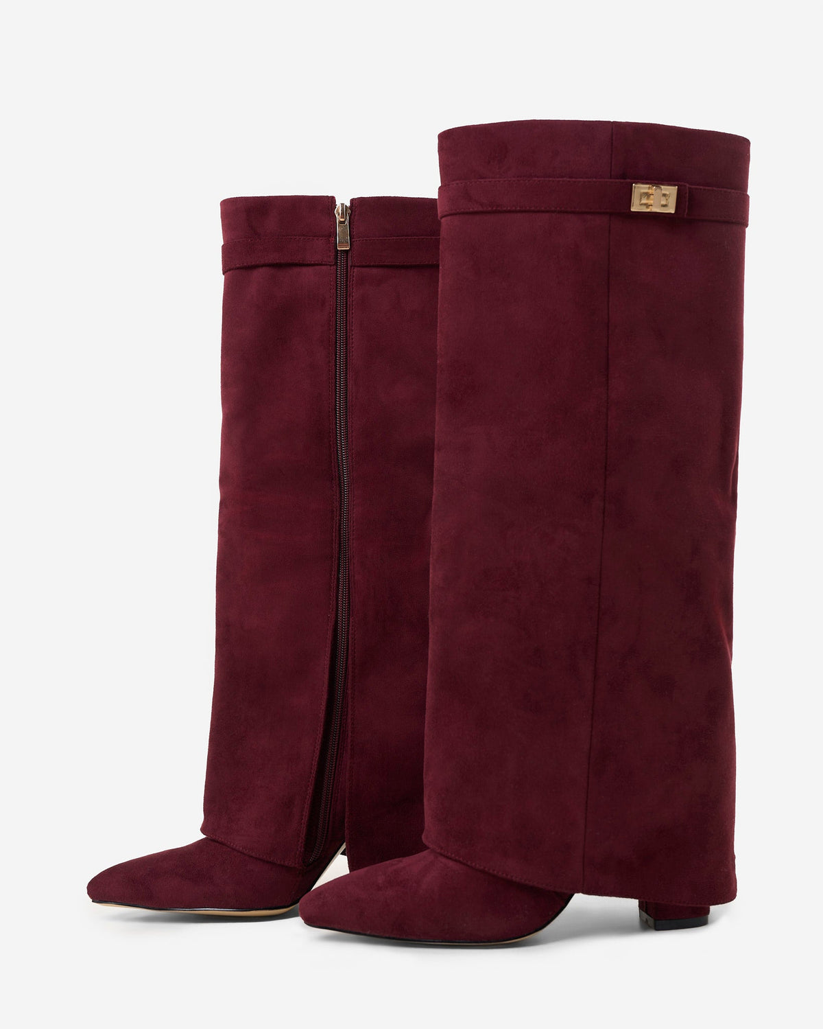 Florence | Burgundy Suede Knee High Boots