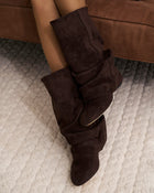 Sabine | Dark Chocolate Slouchy Suede Boots