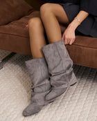 Camellia | Grey Slouchy Suede Boots