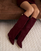 Florence | Burgundy Suede Knee High Boots
