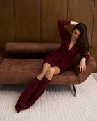 Florence | Burgundy Suede Knee High Boots