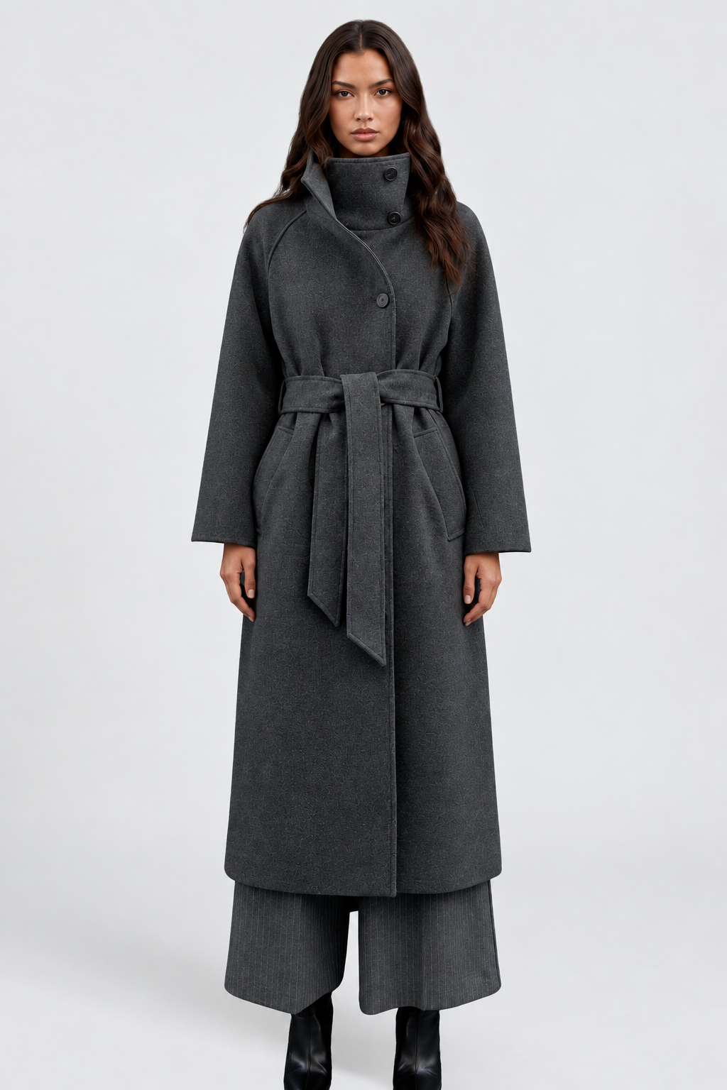 Cecily | Belted Longline Wool Coat