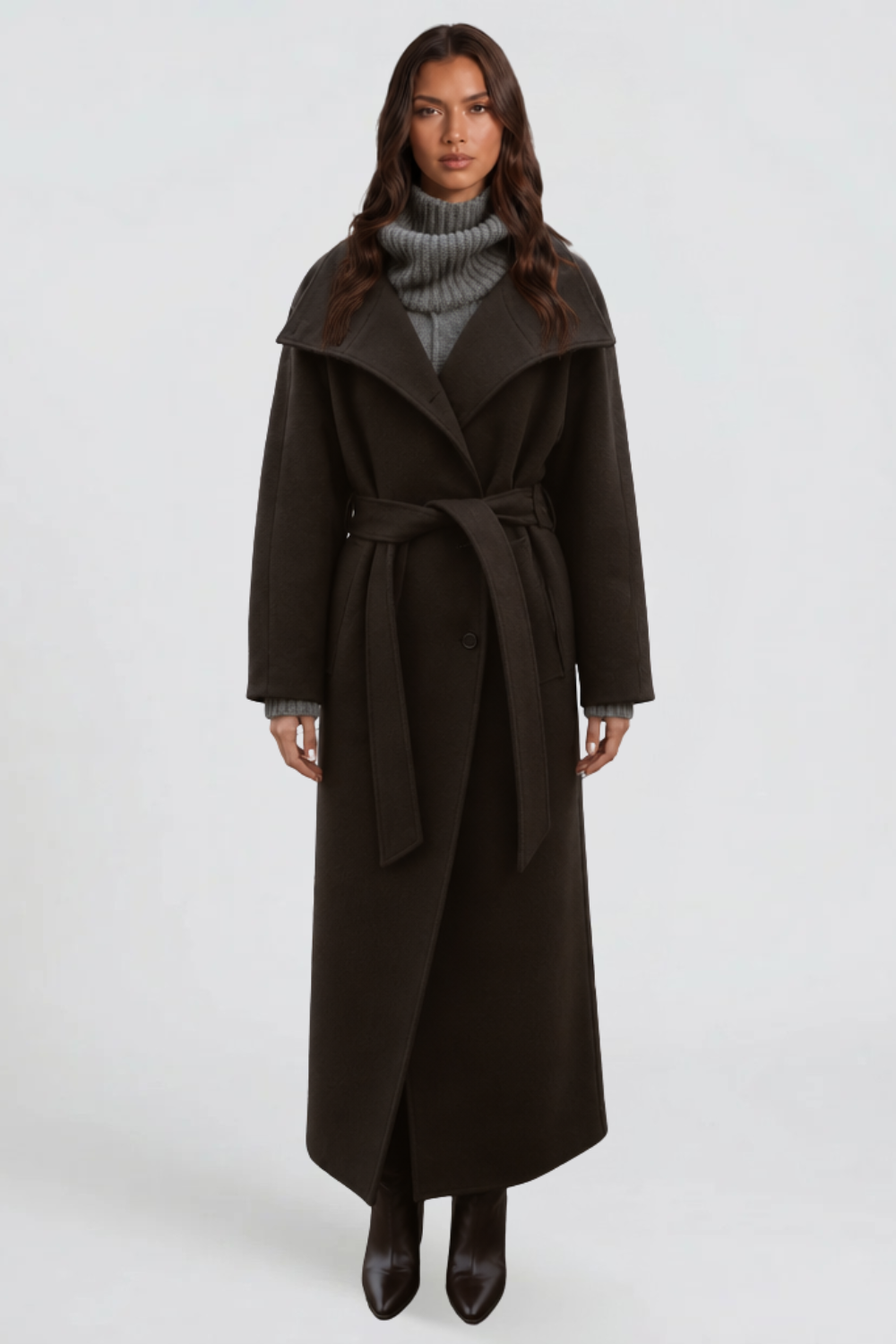 Cecily | Belted Longline Wool Coat