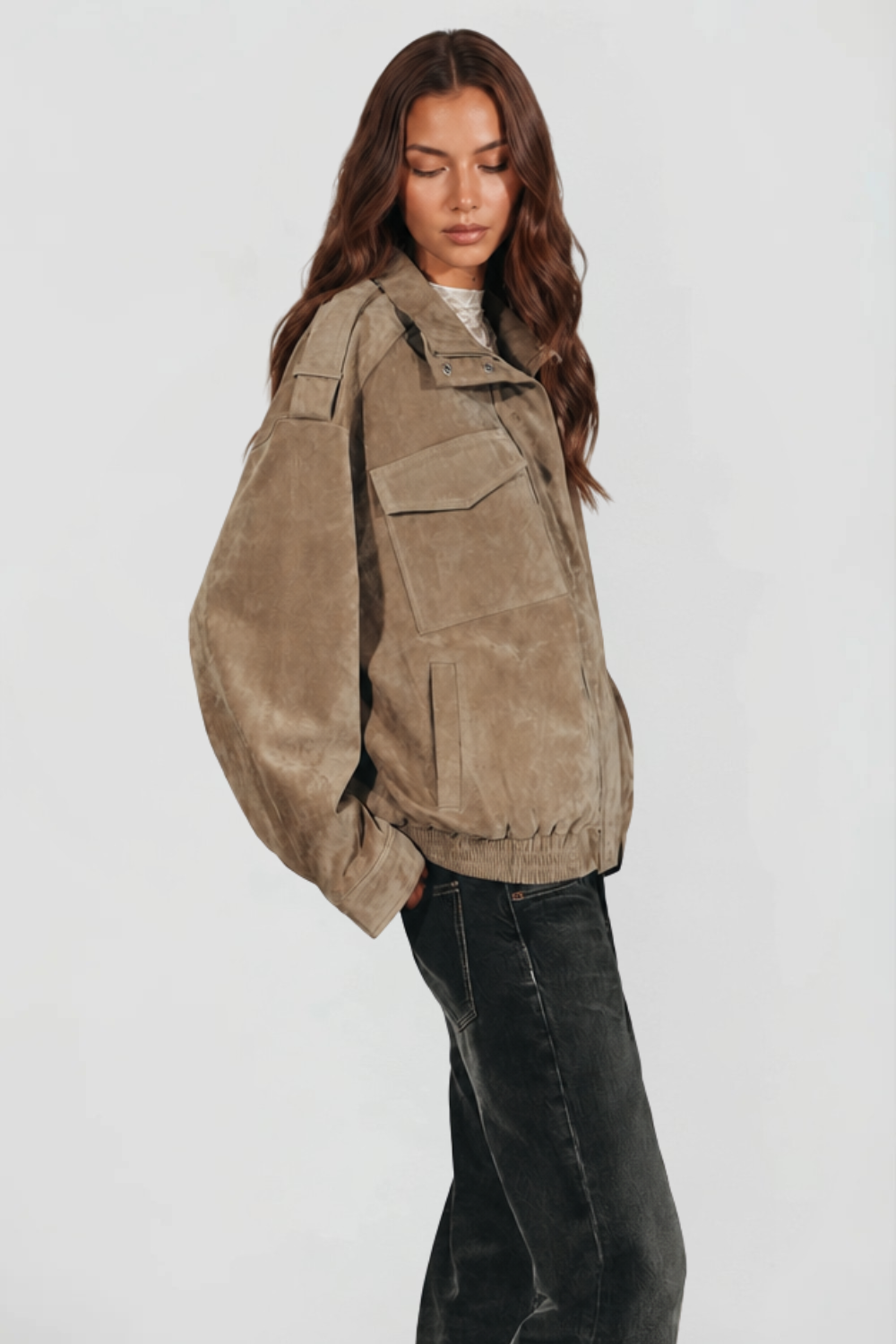 Ainsley | Oversized Suede Jacket