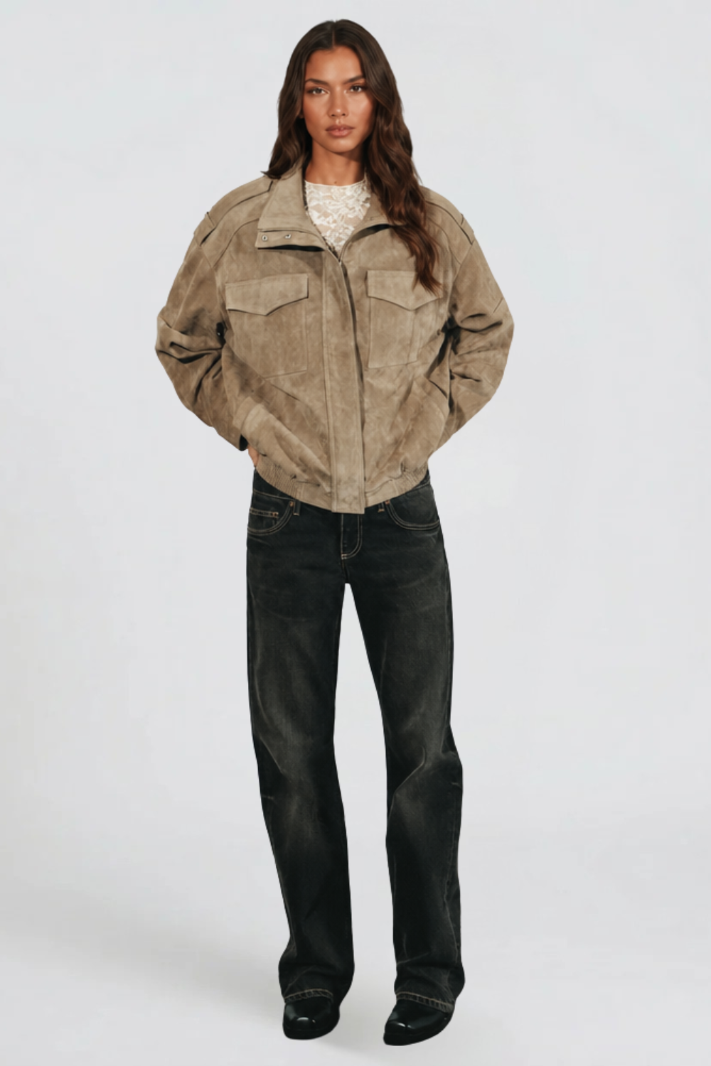 Ainsley | Oversized Suede Jacket