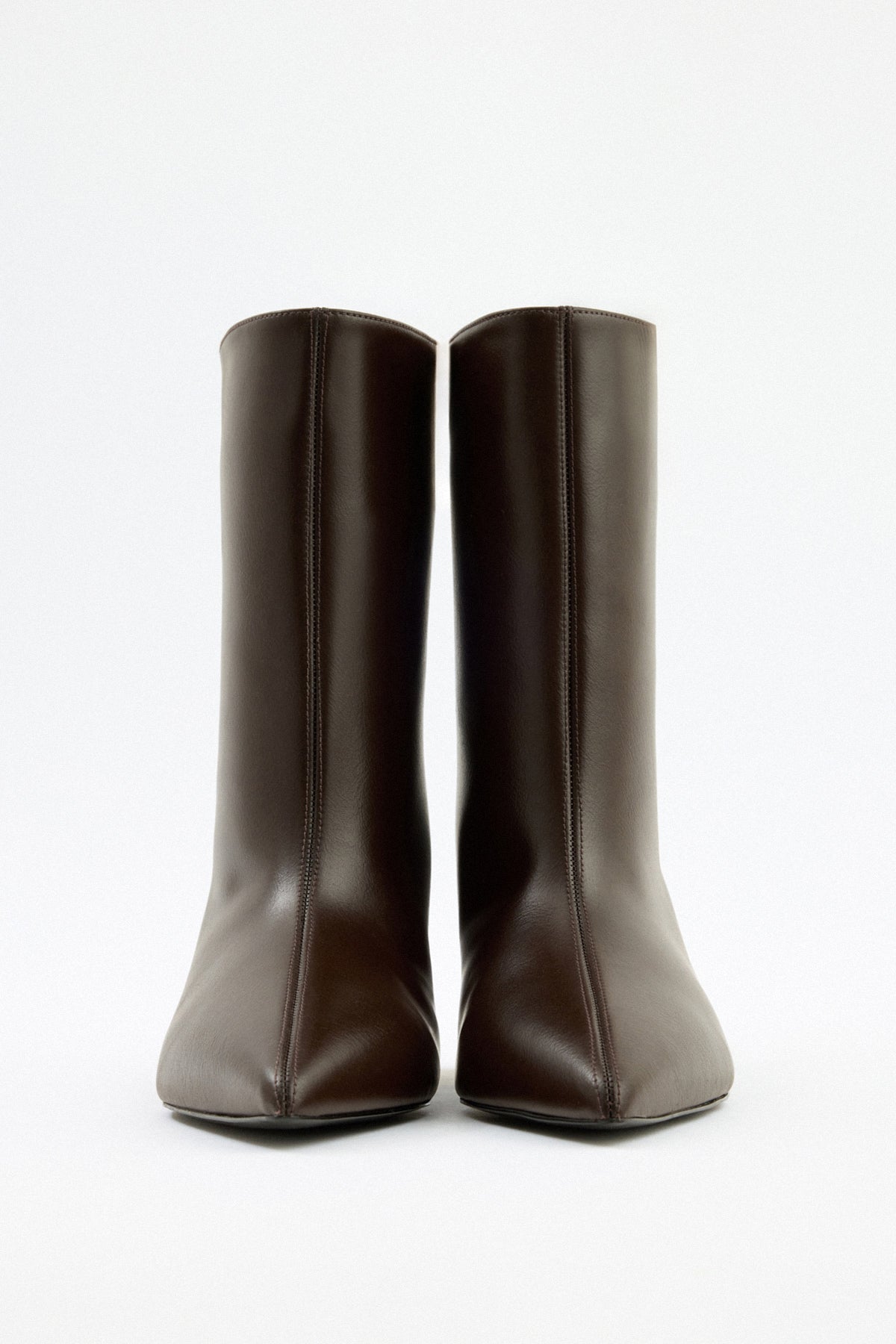 Maeve | Dark Brown Leather Ankle Boots