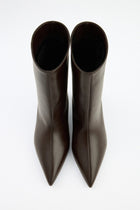 Maeve | Dark Brown Leather Ankle Boots