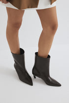 Maeve | Dark Brown Leather Ankle Boots