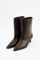 Maeve | Dark Brown Leather Ankle Boots