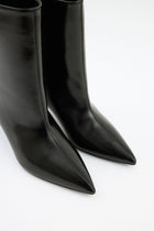Nora | Black Leather Ankle Boots