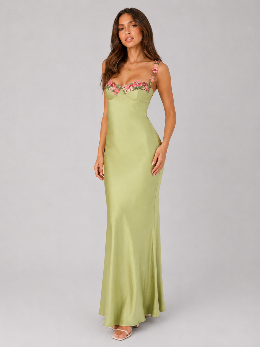 Floral Fitted Maxi Dress Wedding Guest