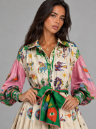 Printed Belted Maxi Shirt Dress Summer Women