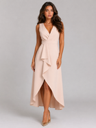 Sleeveless V Neck Wrap Maxi Dress Wedding Guest