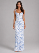 Floral Lace Up Maxi Dress Summer Women