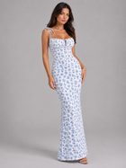 Floral Lace Up Maxi Dress Summer Women