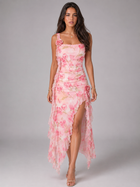 Ruffle Split Hem Maxi Dress Wedding Guest