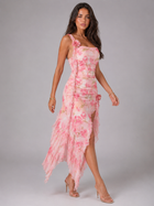 Ruffle Split Hem Maxi Dress Wedding Guest